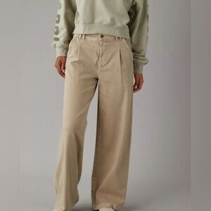 American Eagle Outfitters Beige Wide Leg Pants